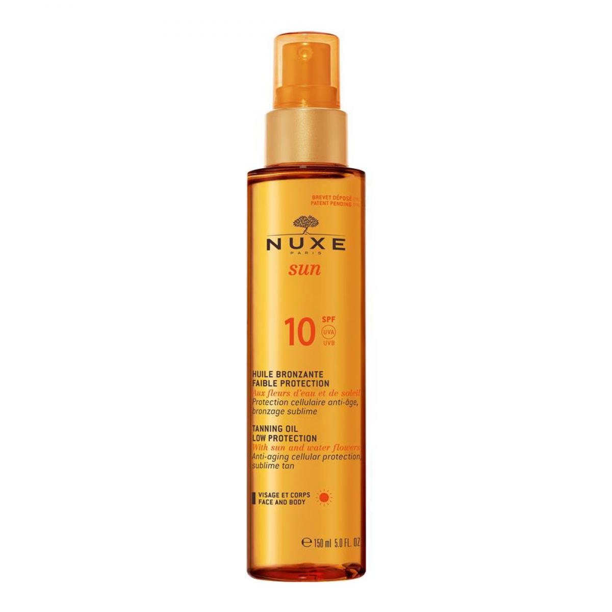 NUXE SUN Tanning Oil for Face and Body SPF10 - روغن برنزه با آفتاب SPF10