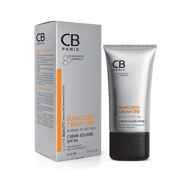 کرم ضدآفتاب پوست نرمال تا خشک بی رنگ SPF50